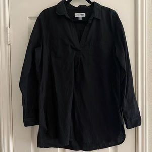 NWT Old Navy black linen blend tunic top size large